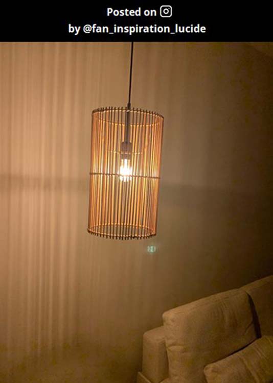 Lucide JANTINE - Hanglamp - Ø 26 cm - 1xE27 - Licht hout