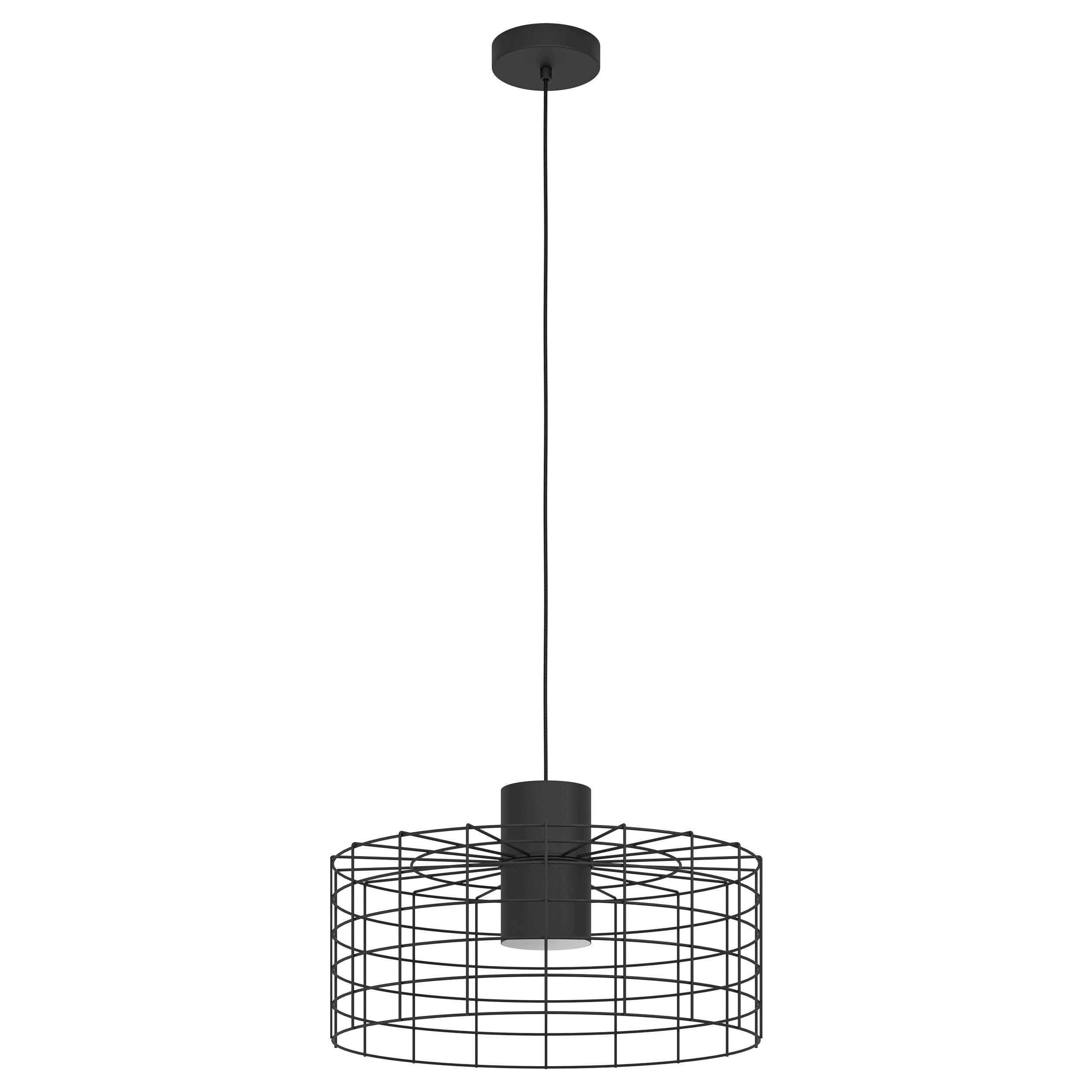 Hanglamp zwart/staal diam 48cm 40W