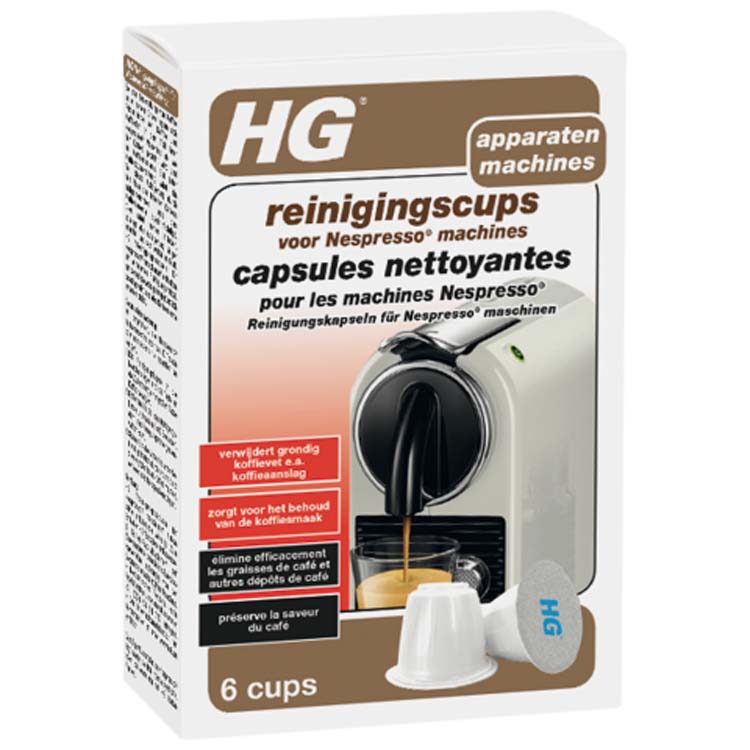 HG reinigingscups voor Nespresso® machines BE