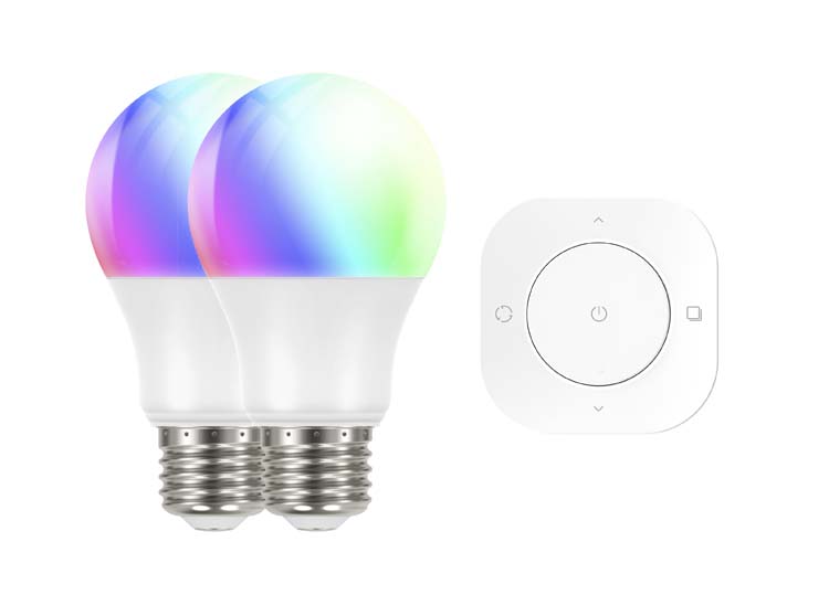 Lampe LED Smart Multicolour/Blanc Chaud E27 806LM 2 pc + Télécommande