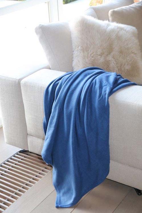 Plaid fleece marineblauw 127x152 cm