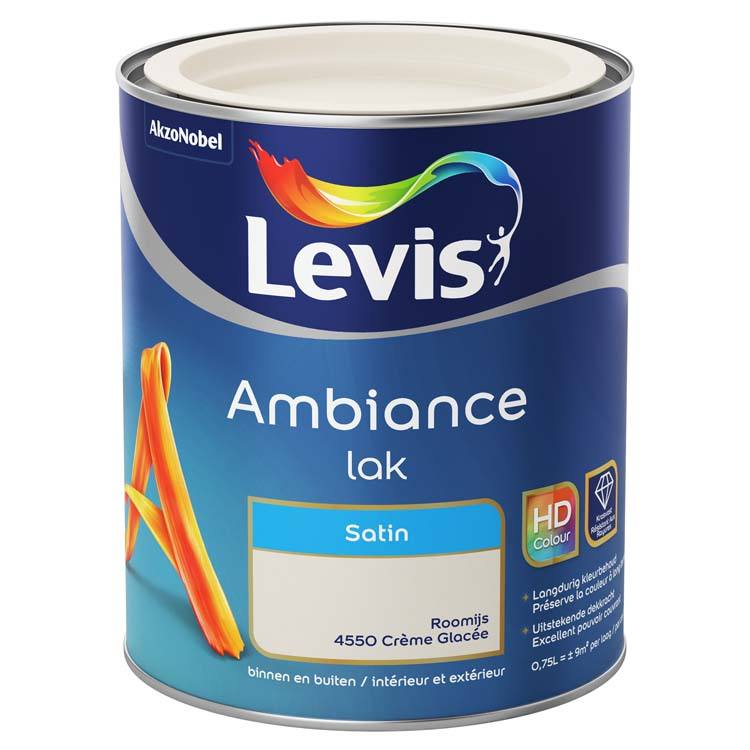 Levis verf Ambiance lak satin 750ml roomijs