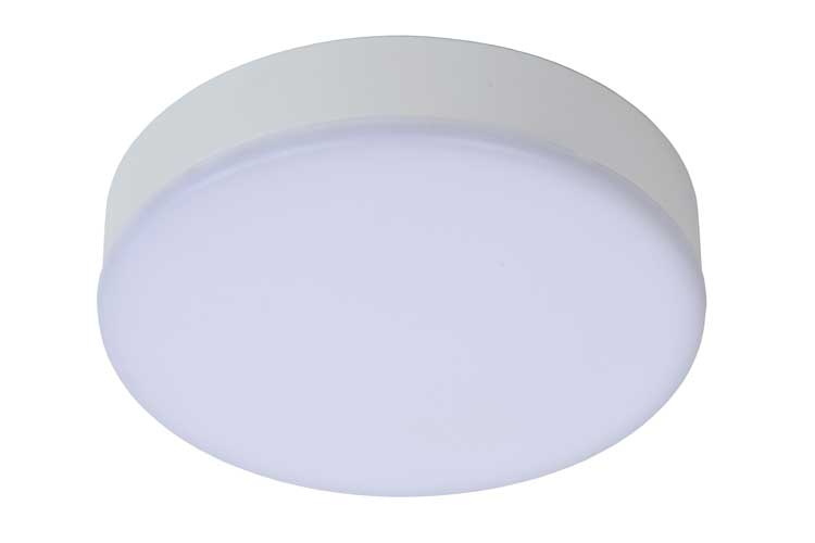 Lucide CERES-LED - Plafonnier Salle de bains - Ø 21,5 cm - LED Dim. - 1x30W 3000K - IP44 - Blanc