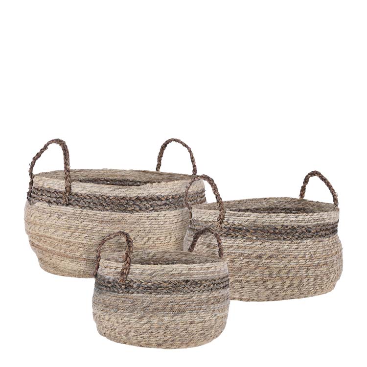 Mand jute lichtbruin D30 cm H19 cm