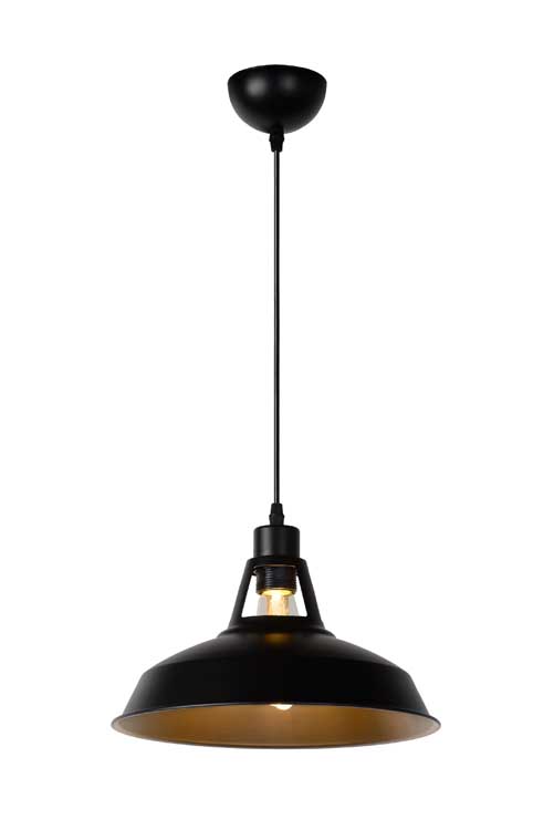 Lucide BRASSY-BIS - Suspension - Ø 31 cm - E27 - Noir