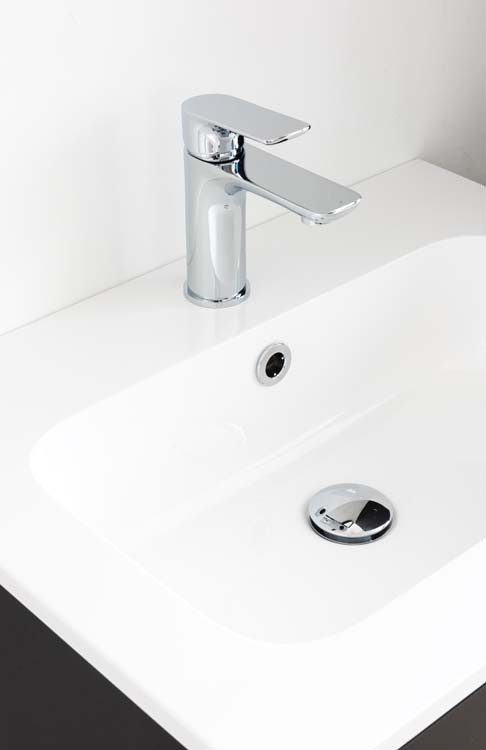 Meuble salle de bain Puro noir mat 600mm lavabo brillant