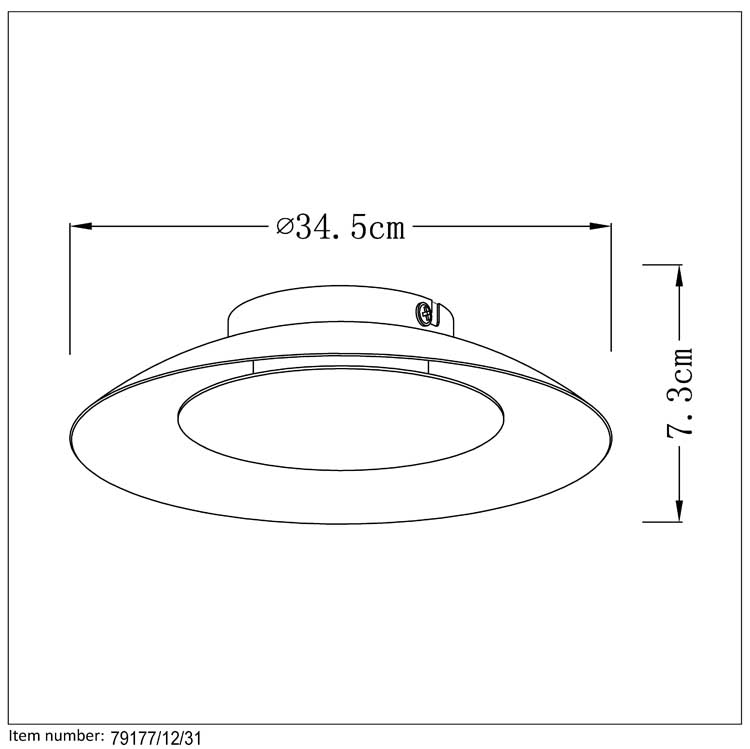 Lucide FOSKAL - Plafonnière - Ø 34,5 cm - LED - 1x12W 2700K - Wit