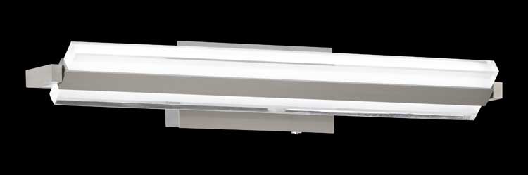 Wandlamp 1x LED 20W - Nikkel - Acryl glas