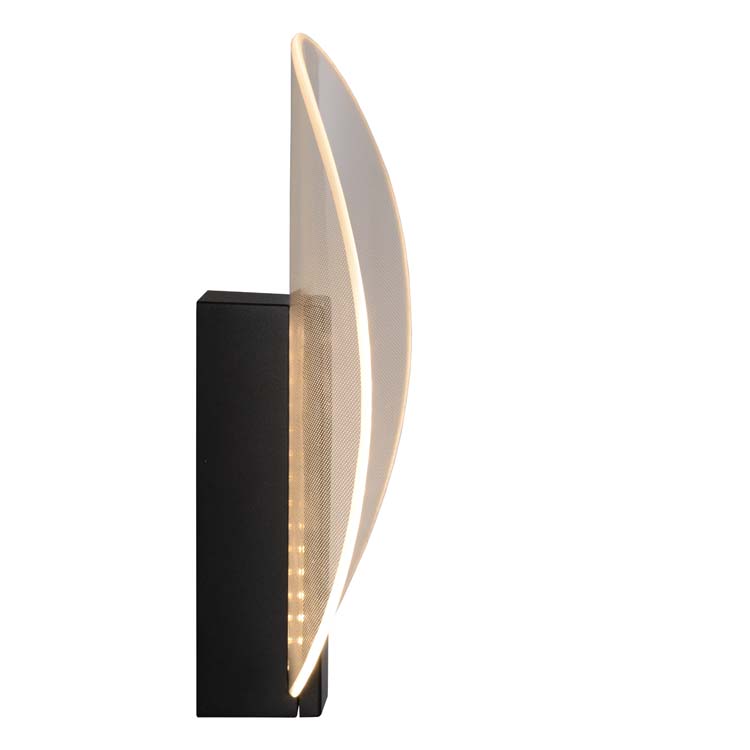 Lucide LAREDO - Wandlamp Buiten - LED - 1x9W 2700K - IP54 - Zwart