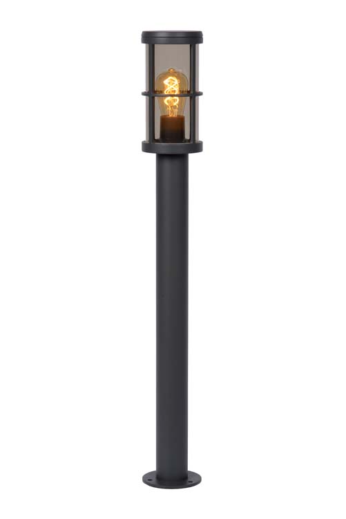 Sokkellamp Buiten - Ø 12 cm - 1xE27 - IP54 - Antraciet