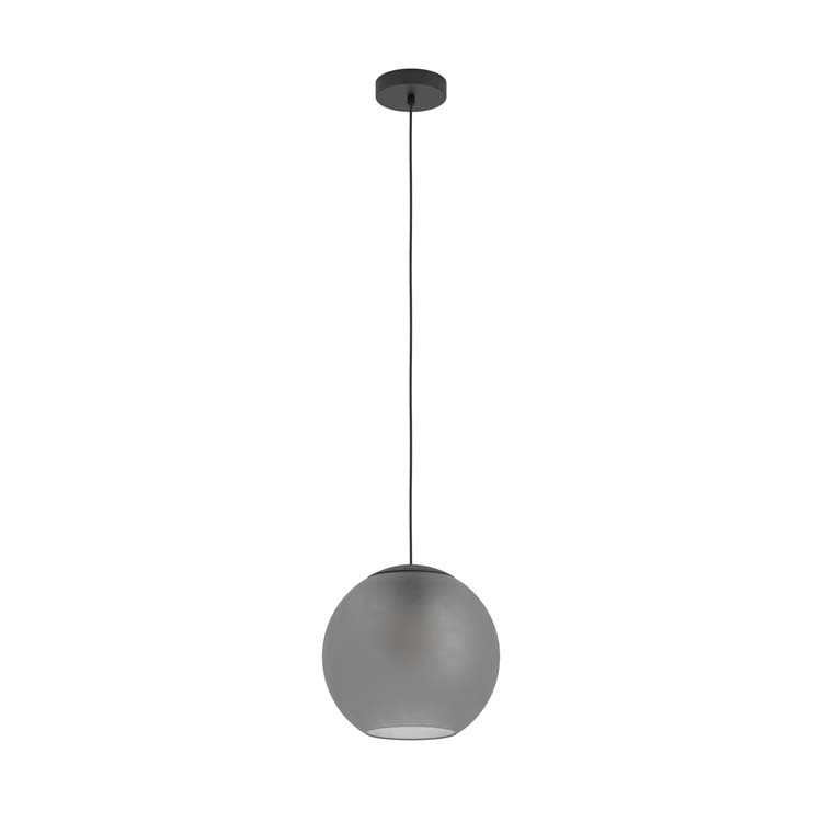 Hanglamp zwart-grijs gerookt E27