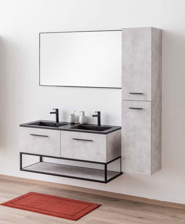 Meuble de salle de bain Tio gris basalte 1200 mm