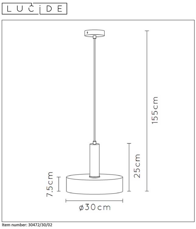 Lucide GIADA - Suspension - Ø 30 cm - E27 - Or Mat