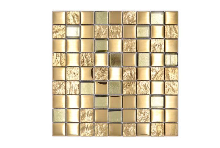 Mosaïque Alexa verre mix gold 30 x 30 cm