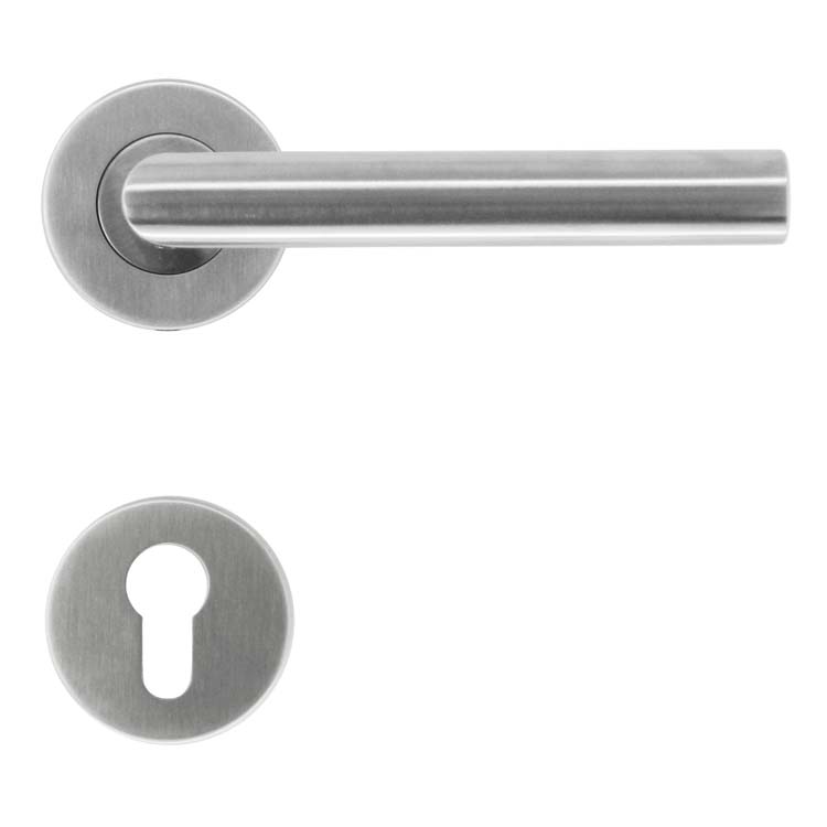 Poignée de porte perugia belluno 19mm inox rosace cylindre