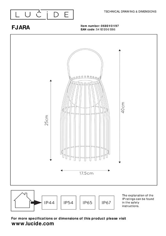 FJARA - Tafellamp Buiten - Ø 17,5 cm - LED Dimb. - 1x0,3W 3200K - IP44 - 3 StepDim - Roest bruin