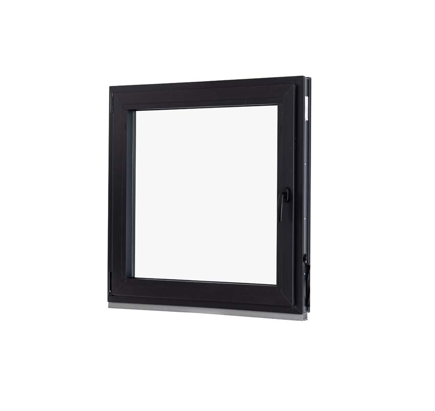 1-VAN Châssis oscillo-battant pvc Elegant noir/noir B1000xH1000 mm G