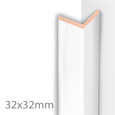 Moulure d'angle mdf 32x32x2600mm - Super blanc brillant