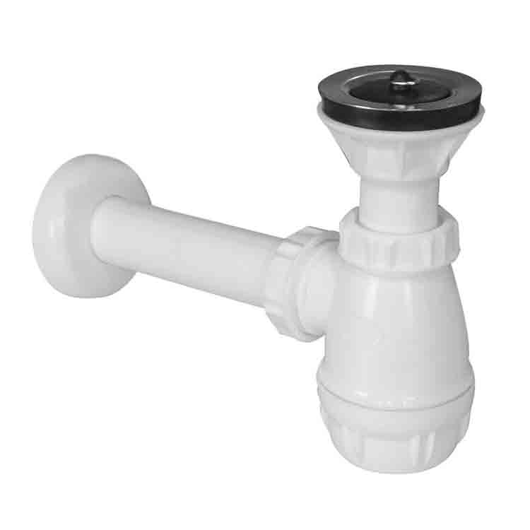 Siphon complèt pour bidet blanc