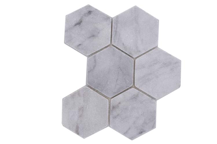 Mosaïque Ibiza marbre blanche hexagone 19,9 x 26,2