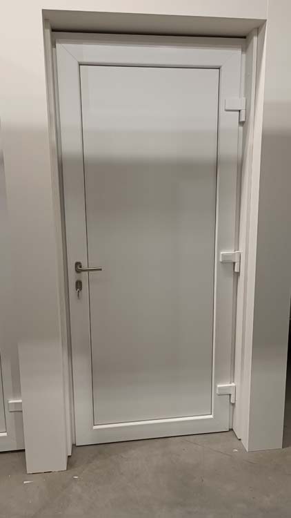 Porte extérieure pvc avec finition alu Lepo anthra L980 X H2180 mm D