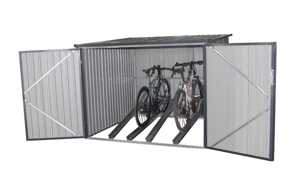 Fietsberging metaal donkergrijs XL 203x198x157cm