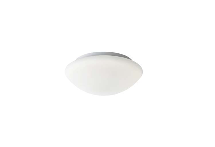 Plafonnier wit glas LED 5W 500LM diam 25cm dimbaar