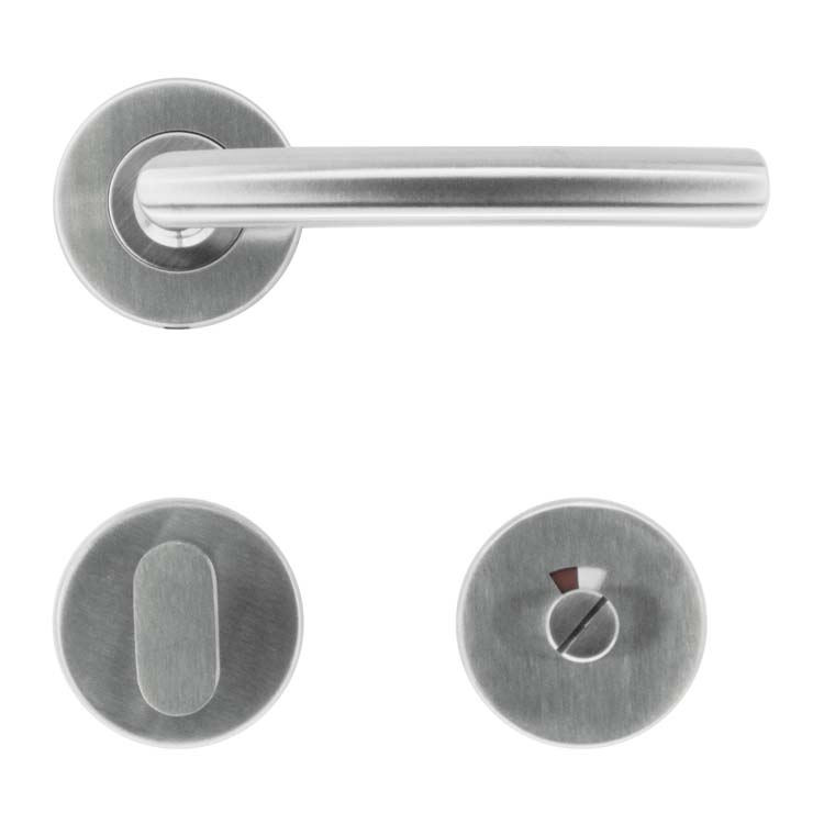 Poignée de porte venezia 16mm inox plus avec serrure toilette