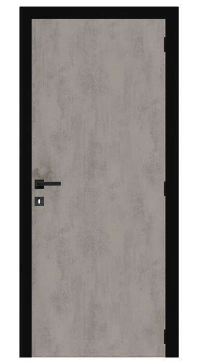 Complete deur tube industrial beton 83x201.5cm+zwarte deurkast 16.5 cm