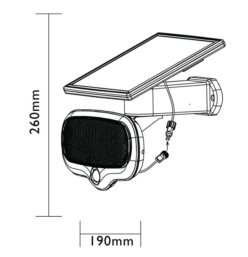 Solar projecteur LED Foggia noir avec détecteur de mouvement 500 lumen