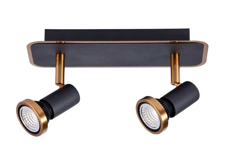 Lampe de plafond LED noir/bronze GU10 2X5W dimmable