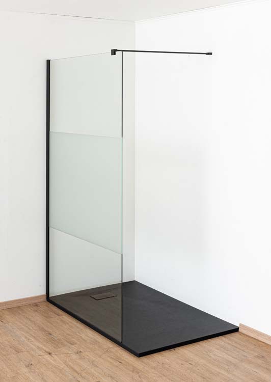 Inloopdouche Anais 157 x 200 cm verzuurd glas - zwart