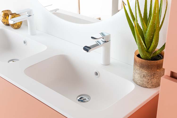 Meuble Puro Blush 120 cm lavabo mat blanc