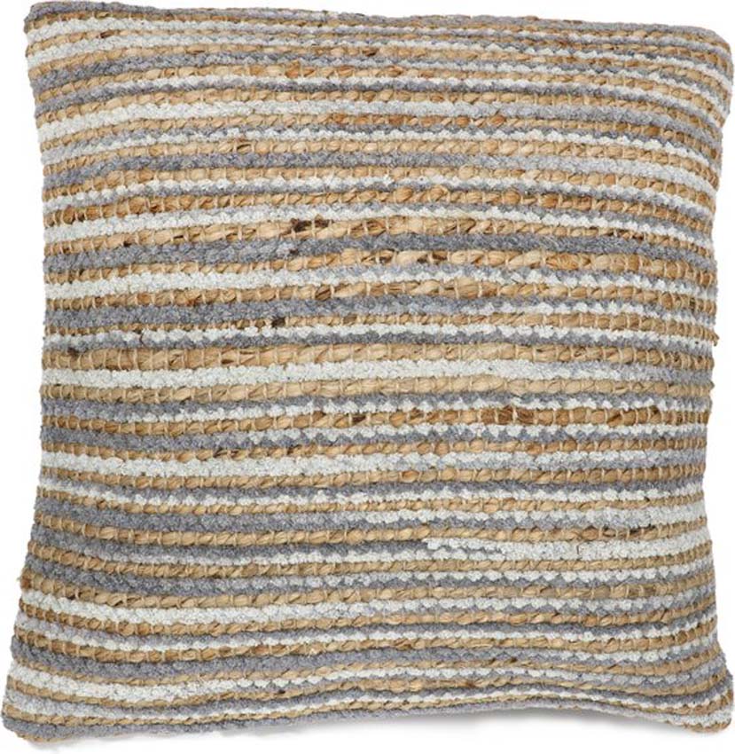 Kussen Bombay line  grey/naturel 45x45cm