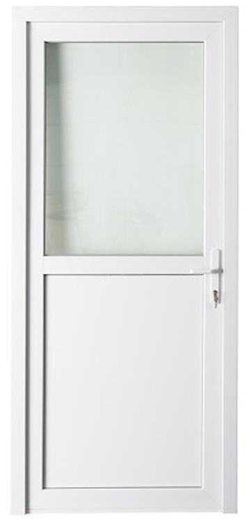 Porte extér.demi-vitrée pvc blanc G 900x2000mm Deceuninck