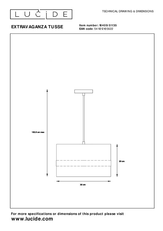 Hanglamp - 1xE27 - Blauw