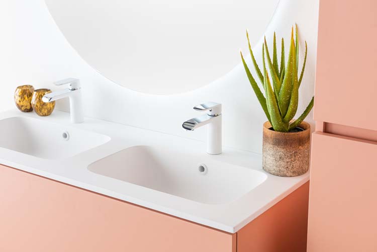 Meuble Puro Blush 120 cm lavabo mat blanc