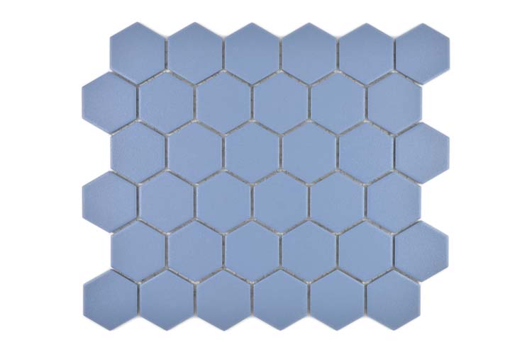 Mosaïque hexagone bleue/verte 32,5 x 28,1 cm