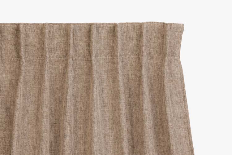 Overgordijn verduisterend luxe geweven taupe 150x260cm met haken