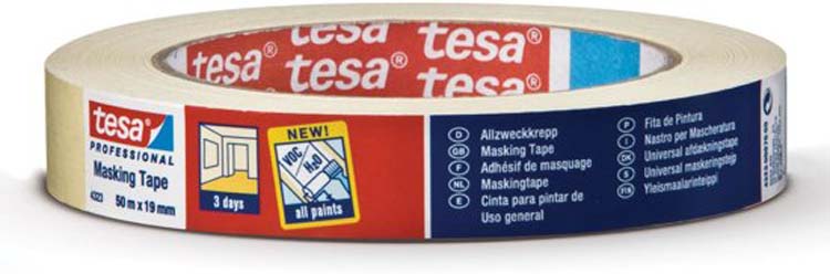 Tesa afplaktape 38mm x 50M creme