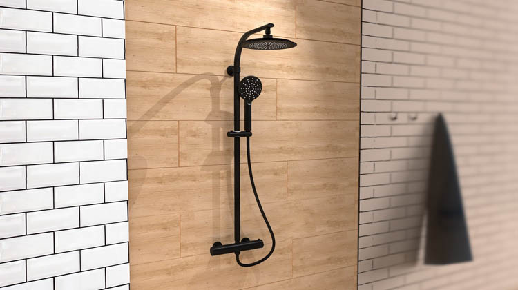 Set de douche thermostatique Maddox noir mat