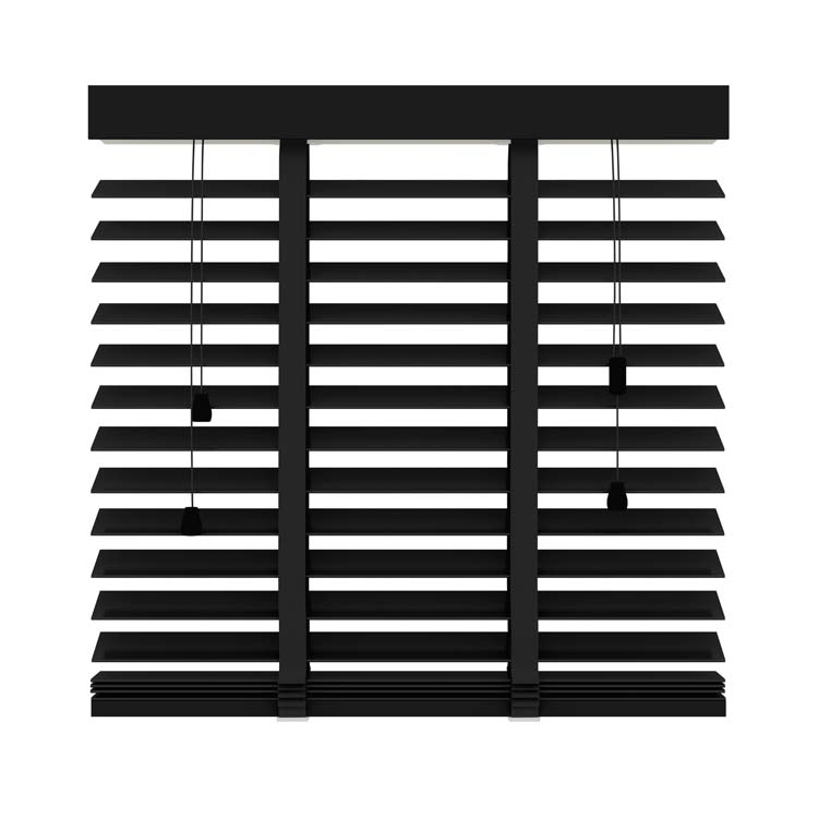 Store à lamelles horizontales en bois 50mm noir mat 947 2000x2200mm