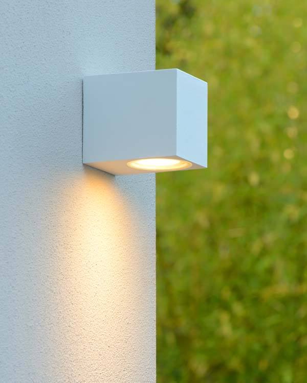 Wandspot Buitenverlichting - led Dimbaar - GU10 - 1x5W 3000K - IP44 - Wit