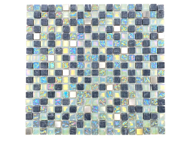 Mosaïque verre mix mid grise 30,5 x 32,2 cm