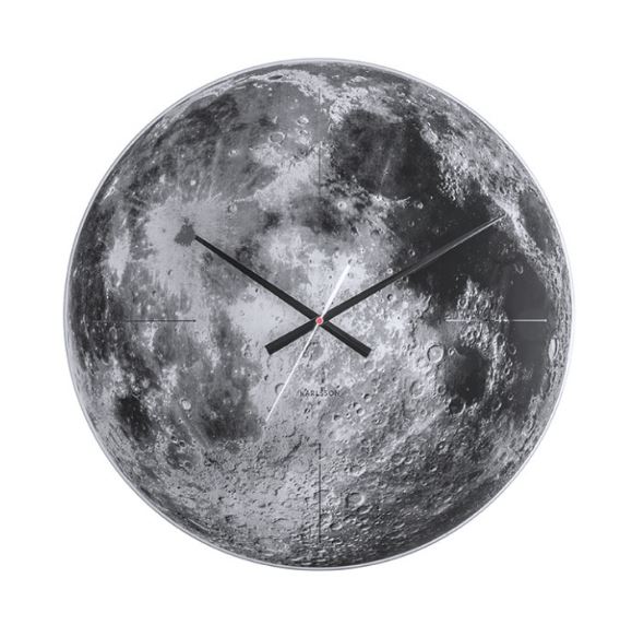 Horloge murale lune noir/blanc