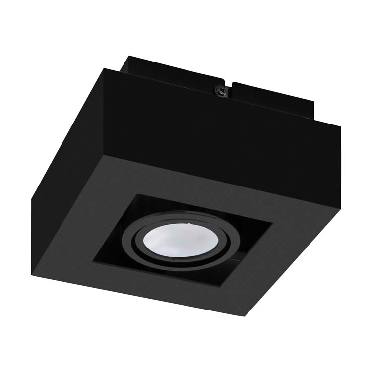 Spot plafond - aluminium - dimmable - GU10 - 1x5W - lampe incl - noir - 345 lumen - 3000K