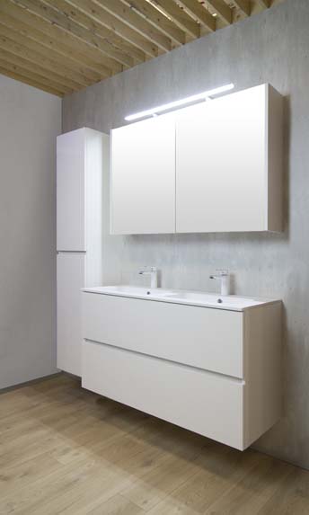 Meuble salle de bain Puro blanc mat avec lavabo brilliant 1400mm