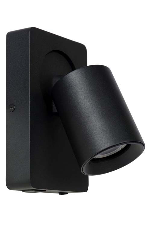 Lucide NIGEL - Spot mural - GU10 - 1x5W - Point rechargement USB - Noir