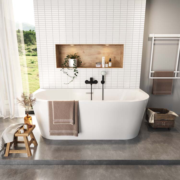 Baignoire murale Allibert Eterna 170x75cm blanc