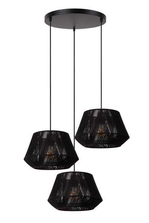 Lucide JESSICA - Hanglamp - Ø 35,5 cm - 3xE27 - Zwart